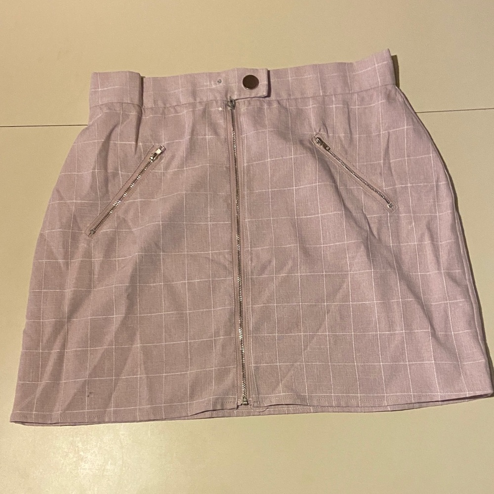 Charlotte Russe Lavender Plaid Mini Skirt
